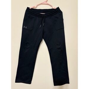 Under Armour Boys Fleece Joggers Black Sweatpants Training Pants Drawstring S